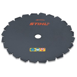 Tarcza tnąca do kos Stihl z zębami przecinakowymi, 225mm Do splątanych zarośli, wycinania cienkich pni drzew i karczowania.